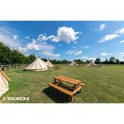 Bell tent glamping at Marwell Resort