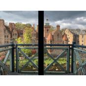 Dean Village river side apartment with balcony and secure garage parking