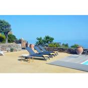 Family villa with a swimming pool and sea view in the area of Otzia