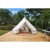 The Bell Tent - overlooking the moat with decking